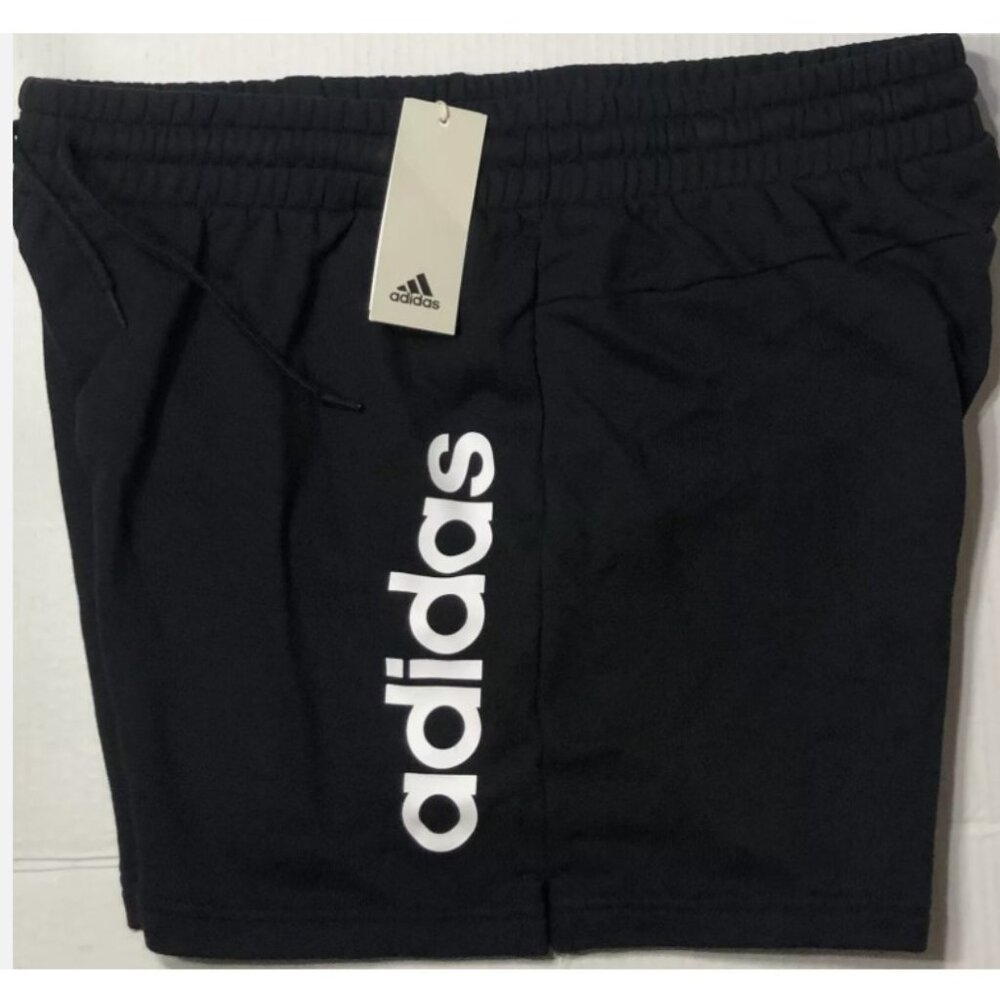 Women's Adidas Shorts Athletic Sports Active Wear Black Plus Size French Terry